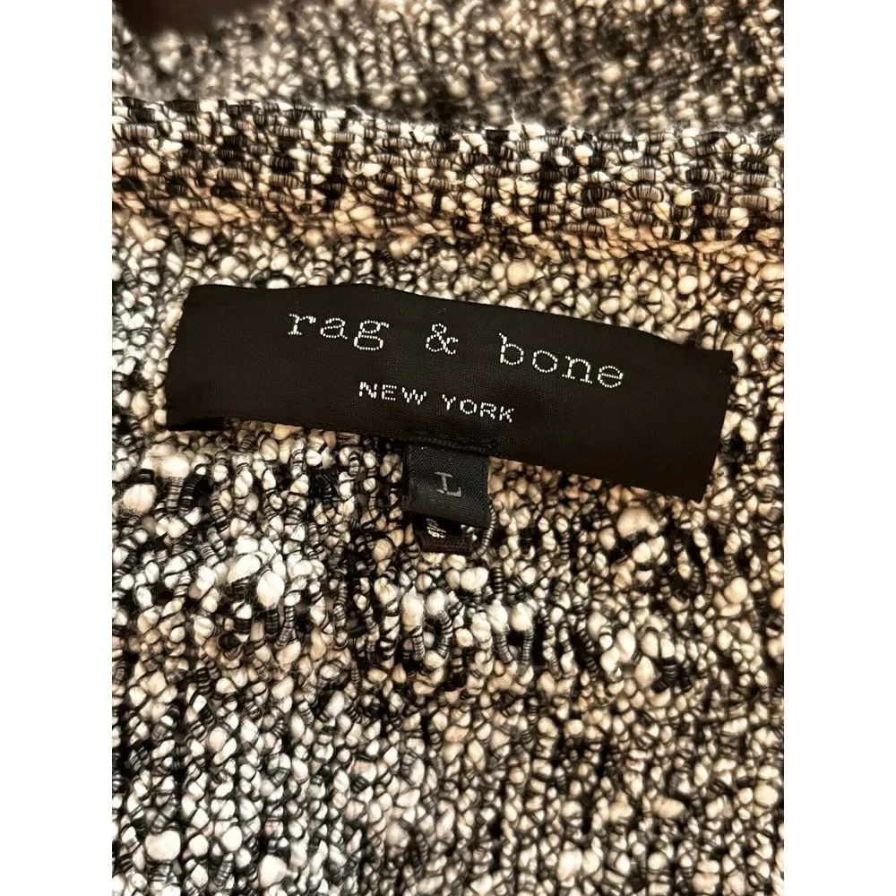 Rag & Bone Chunky Boucle‎ Knit Sweater Womens Size L Gray Neutral Minimalist